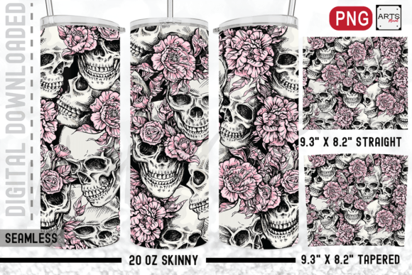 Download Skull Pink Flower Peony 20oz Sublimation - Sublimation Collection