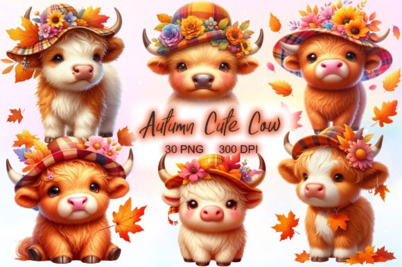 Download Autumn Highland Cow Sublimation Clipart - Sublimation Collection