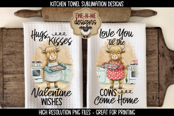 Download Valentine Highland Cow Sublimation Towel - Sublimation Collection