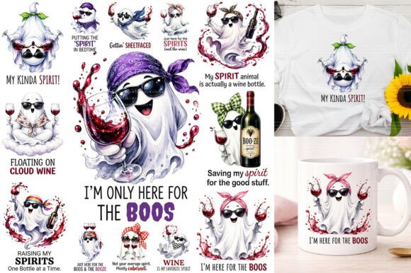 Download Halloween Ghost Wine Sublimation PNG - Sublimation Collection