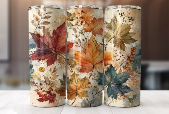 Download Boho Fall Leaves Tumbler PNG Sublimation - Sublimation Collection