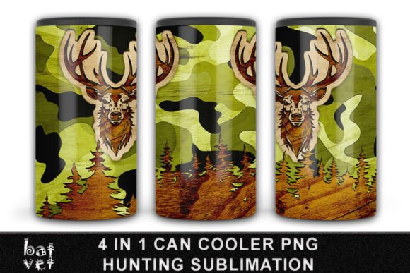 Download 4 in 1 Can Cooler Hunting Sublimation - Sublimation Collection