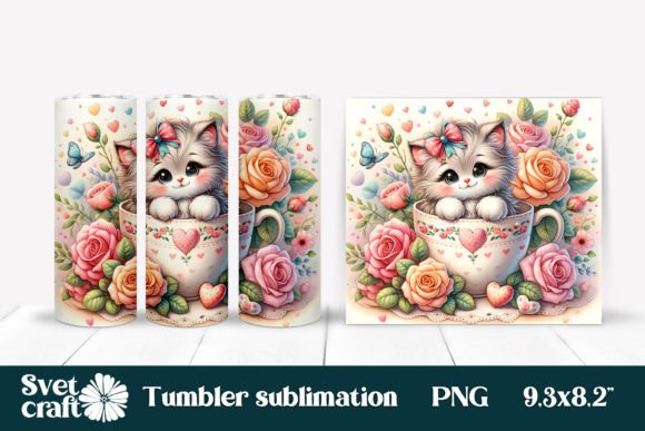 Download Cute Cat Sublimation Tumbler Design - Sublimation Collection