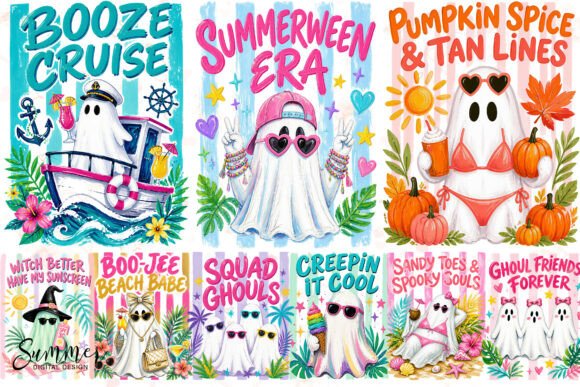 Download Summerween Ghost Bundle Sublimation PNG - Sublimation Collection