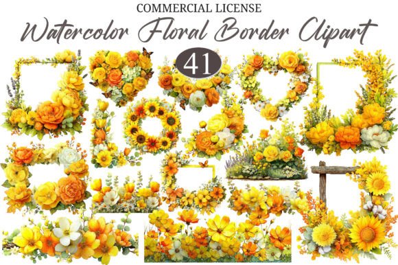 Download Watercolor Floral Border Sublimation PNG - Sublimation Collection
