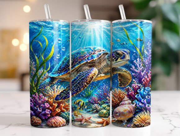 Download Sea Turtle Tumbler Wrap PNG Sublimation - Sublimation Collection