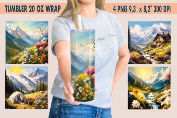 Download Mountains Tumbler Sublimation Wrap PNG - Sublimation Collection