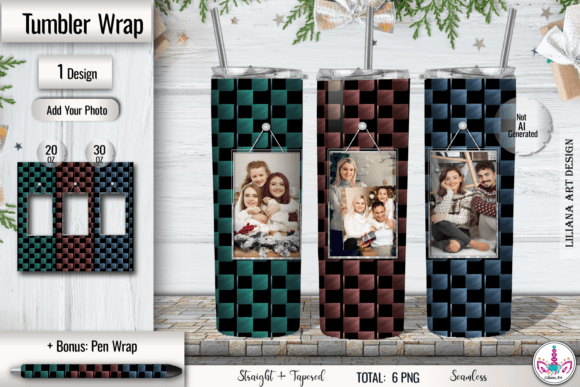 Download Checkered Photo Tumbler Wrap Sublimation - Sublimation Collection