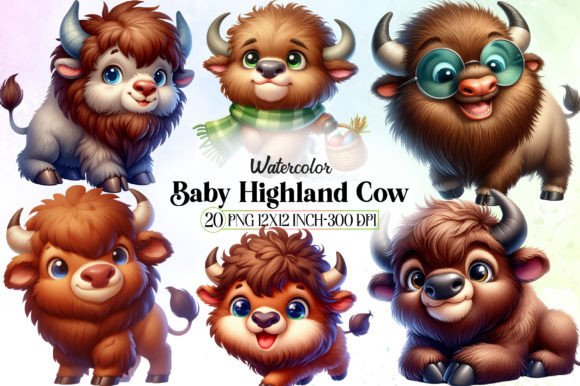Download Baby Highland Cow Sublimation Clipart - Sublimation Collection