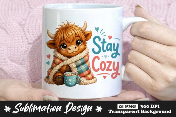 Download Stay Cozy Highland Cow Sublimation PNG - Sublimation Collection