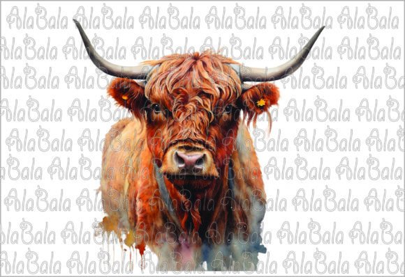 Download Watercolor Highland Cow, Sublimation - Sublimation Collection