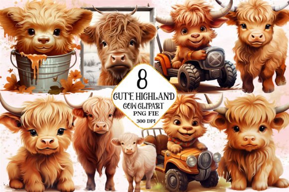 Download Cute Highland Cow Sublimation Clipart - Sublimation Collection