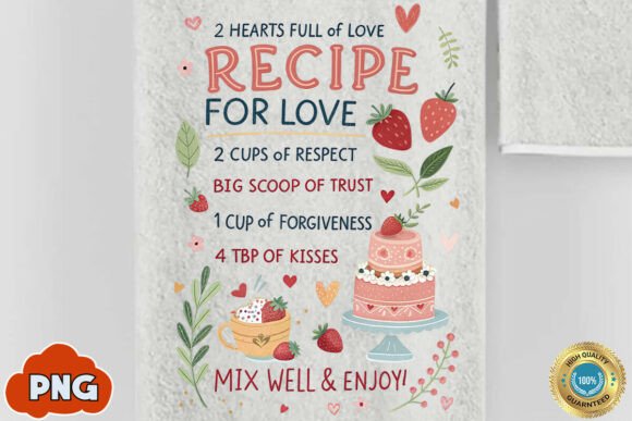 Download Valentine Kitchen Towel PNG Sublimation - Sublimation Collection