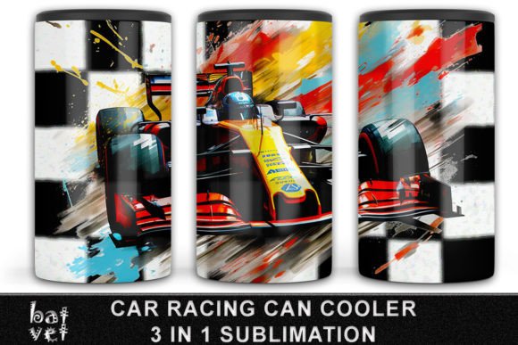 Download 4 in 1 Car Racing Can Cooler Sublimation - Sublimation Collection