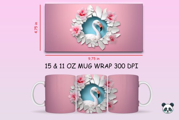 Download 3D Flamingo Mug Wrap Sublimation - Sublimation Collection
