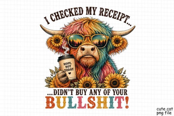 Download Sarcastic Highland Cow Sublimation PNG - Sublimation Collection