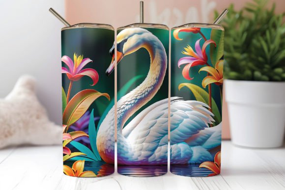 Download 3D Swan Tumbler Wrap 20oz Sublimation - Sublimation Collection